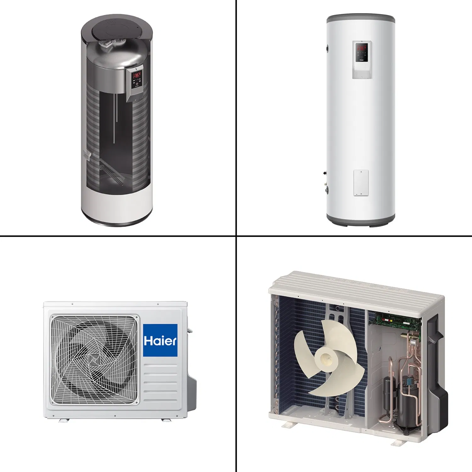 Haier New Energy Smart Domestic DC Inverter Air to Water Dhw 6kw Split System Buffer Air Source Heat Pump Hot Water Heater