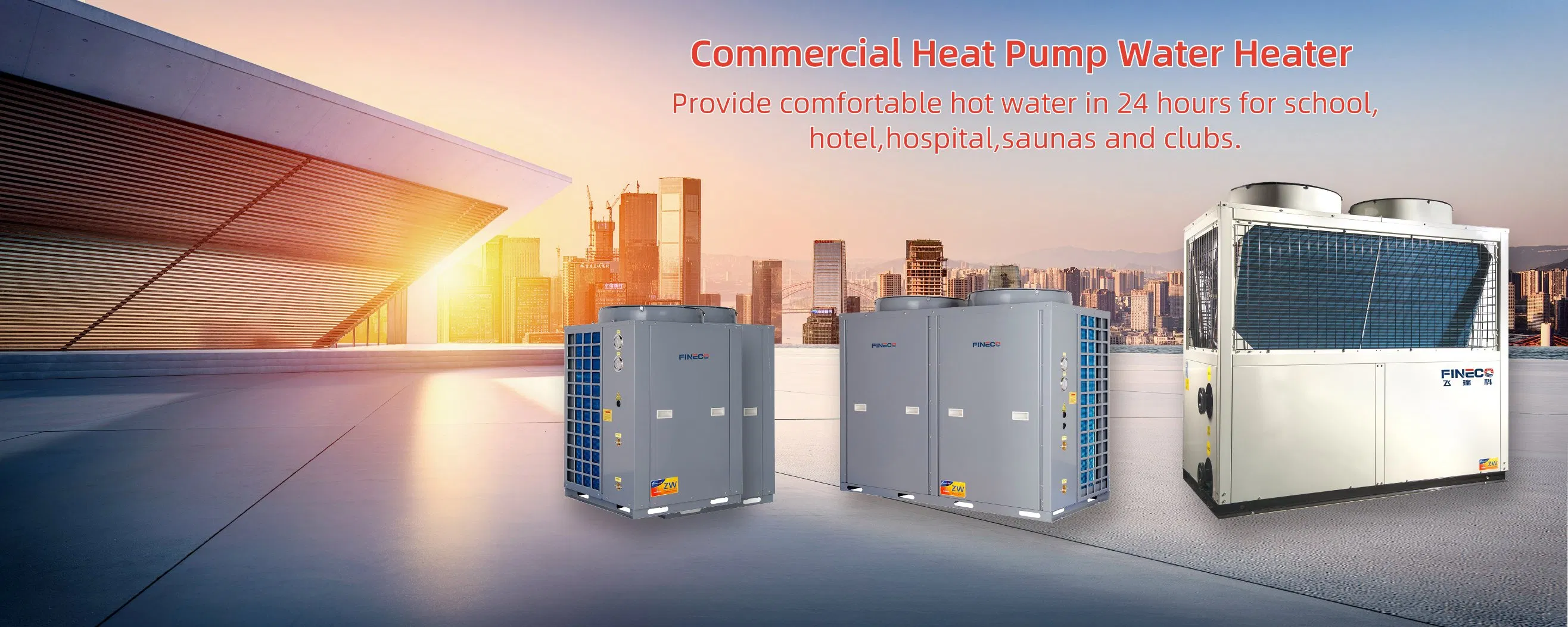 86kw Air to Water Source Heat Pump Water Heater for Commercial Use