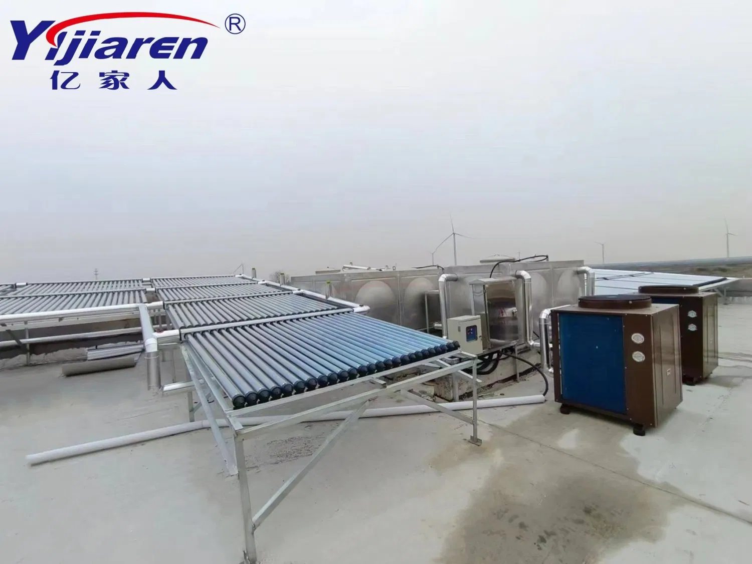 Eco-Friendly Heat Pipe Solar Collector Air to Water Heat Pump for Hotels Hot Water Solution