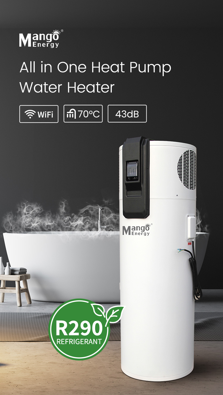 Europe R290 Dhw All in One Heat Pump Water Heater Integrated Domestic Hot Water Heater Air to Source Heat Pump with Tank OEM