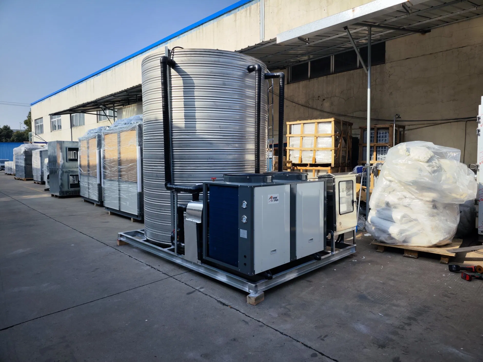 Customized Adjustable Industrial Commercial Air Source Air to Water Heat Pump Integrated Equipment Unit for Swimming Pool