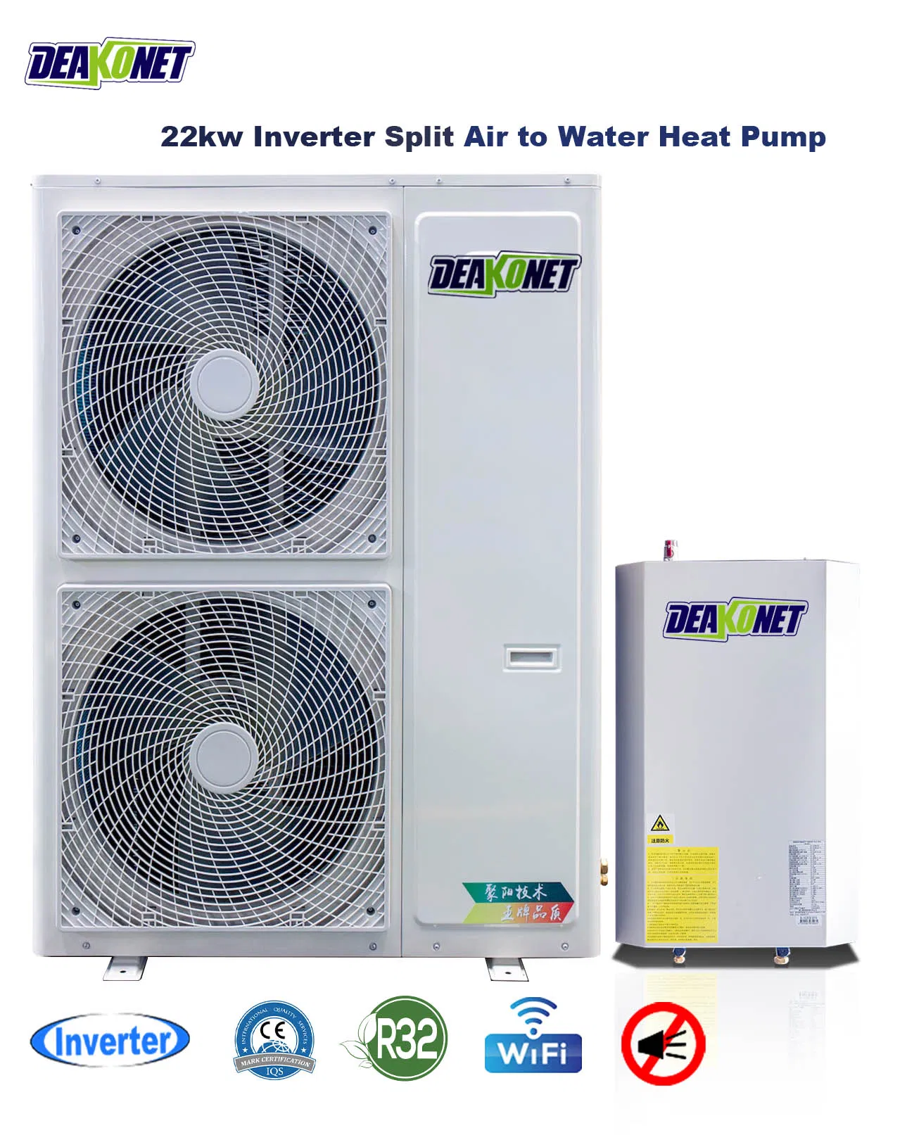 Deakonet 22kw DC Inverter Air to Water Heat Pump Split Type