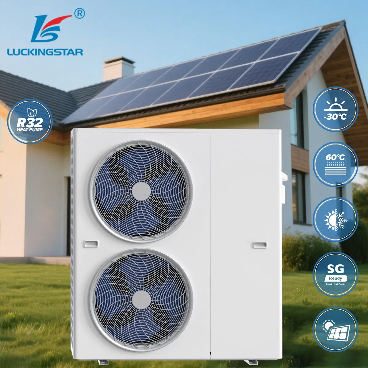 Monoblock R32 Air Source Heat Pump Multi-Function Heating and Cooling House Heating System