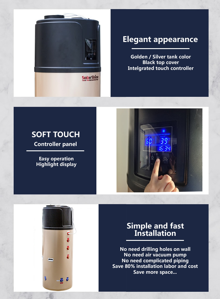 300L 1.5HP All in One Air Source Heat Pump Water Heater with WiFi