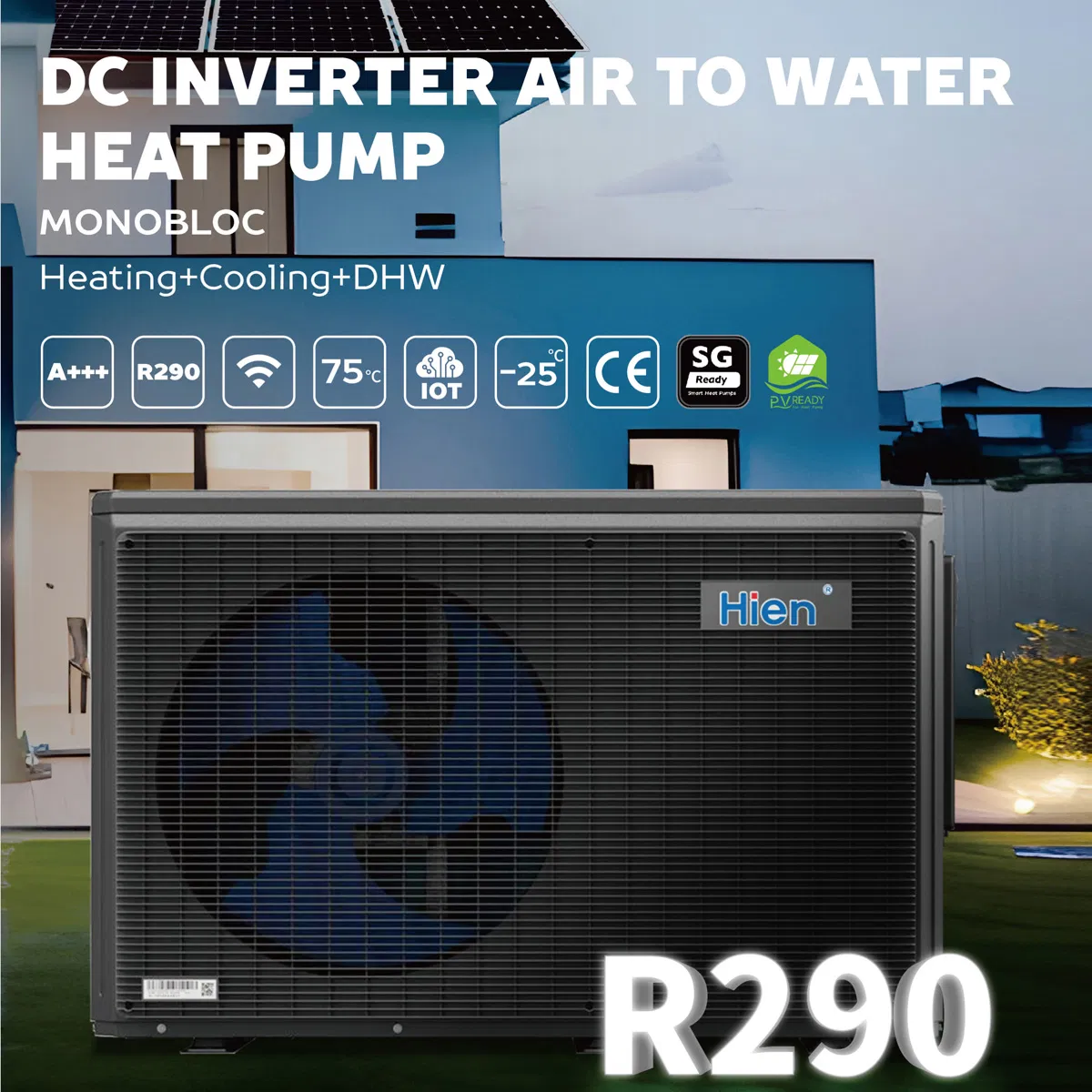 Hien China Multifunction R290 Residential Heat Pump for Heating Cooling