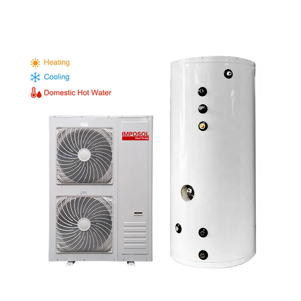 Imposol Efficent Eer a+++ 10kw Smart WiFi Controller CE RoHS R290/R32 Domestic Floor/Radiator/Fcu Heating and Cooling Hot Water Heat Pump Water Heater