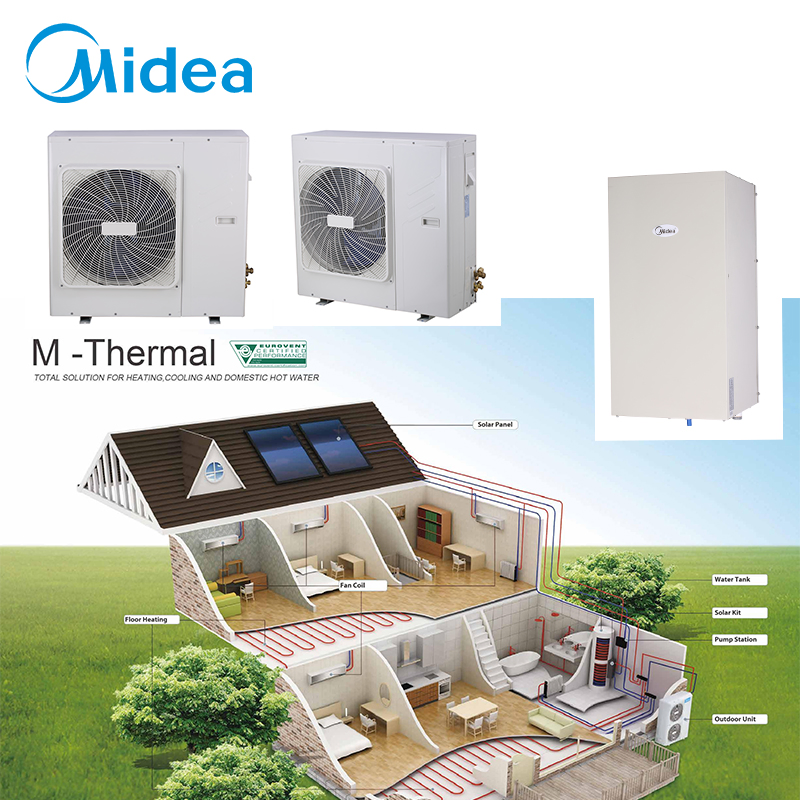 Midea Household Air Source Heat Pump Split System Water Heater R32 Refrigerant Circulation Type for Villa