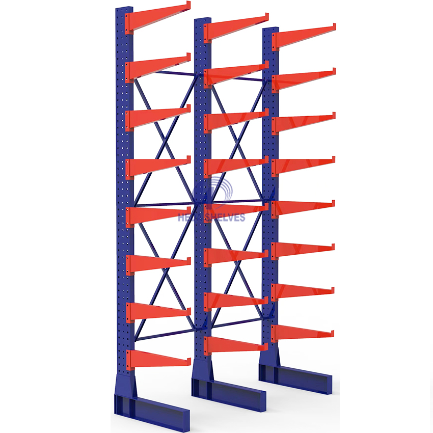 HEDA Heavy Duty Storage Warehouse Racks Cantilever Racking System for Large Item Storage Lumber Steel Beams Metal Pipes