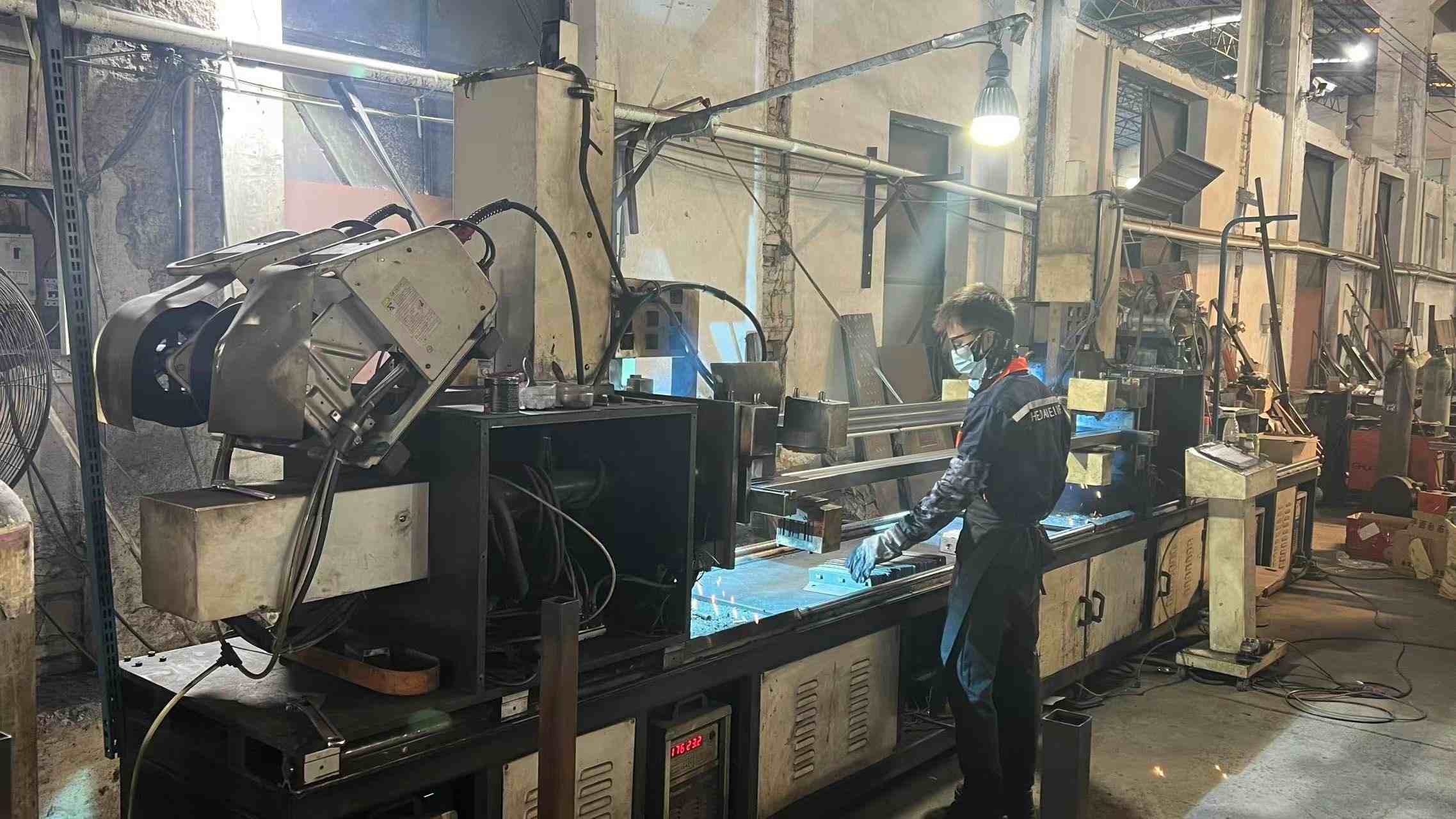 Professional welding of industrial racking frames