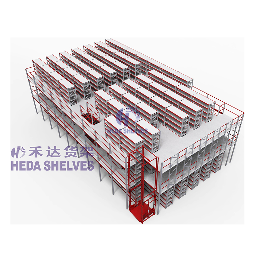 HEDA Heavy Duty Steel Mezzanine Rack System Warehouse Storage Systems Mezzanine Floor Racking Steel Structure Platform