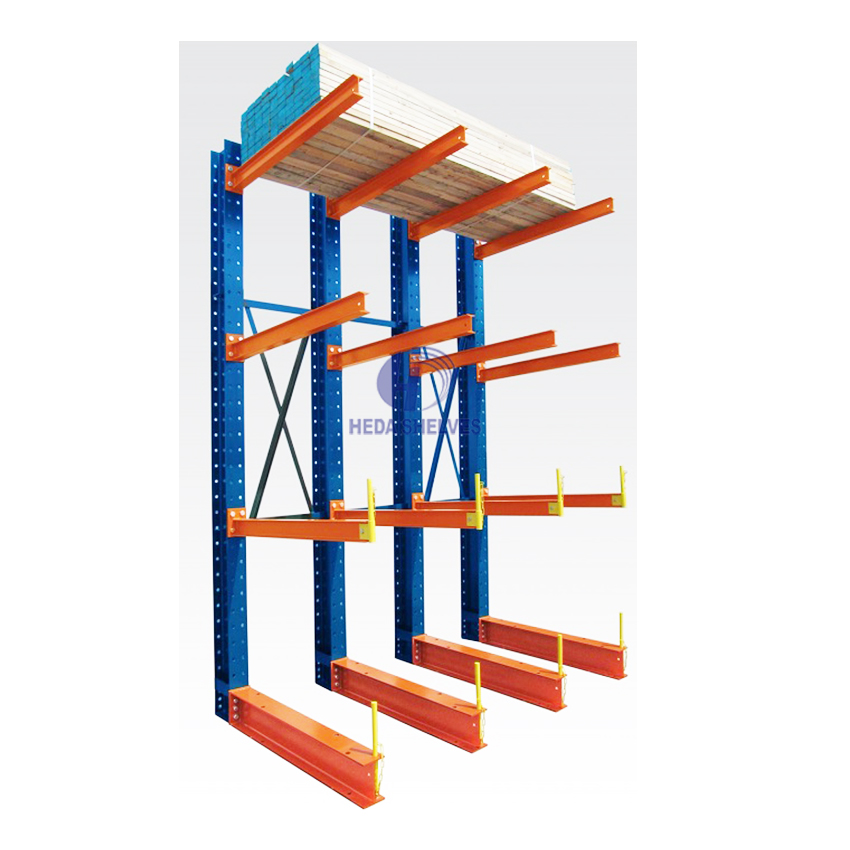 High Capacity Cantilever Racking System Warehouse Storage Lumber Steel Beams Pipes and Long Items with Durable Construction