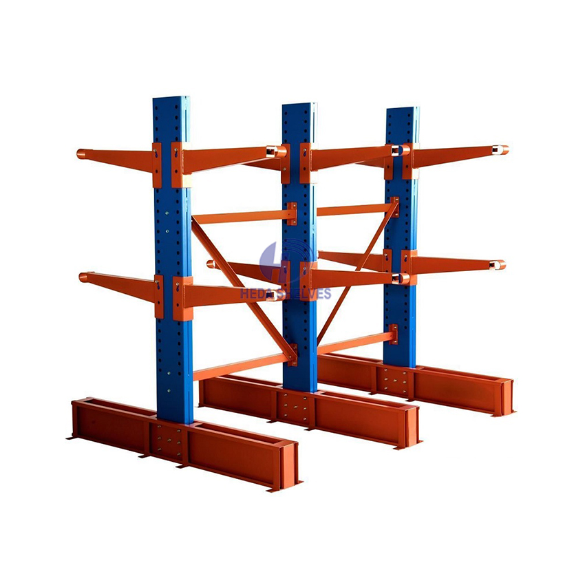 HEDA Industrial Heavy Duty Cantilever Rack Warehouse Storage Racking Adjustable Arms for Storing Lumber Plywood Pipe Steel Beams