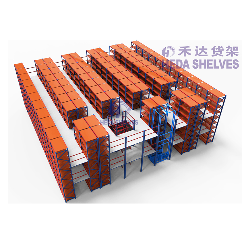 HEDA Mezzanine Floor Racking System Heavy Duty Steel Mezzanine Platform Multi-Level Warehouse Storage Mezzanine Racking System