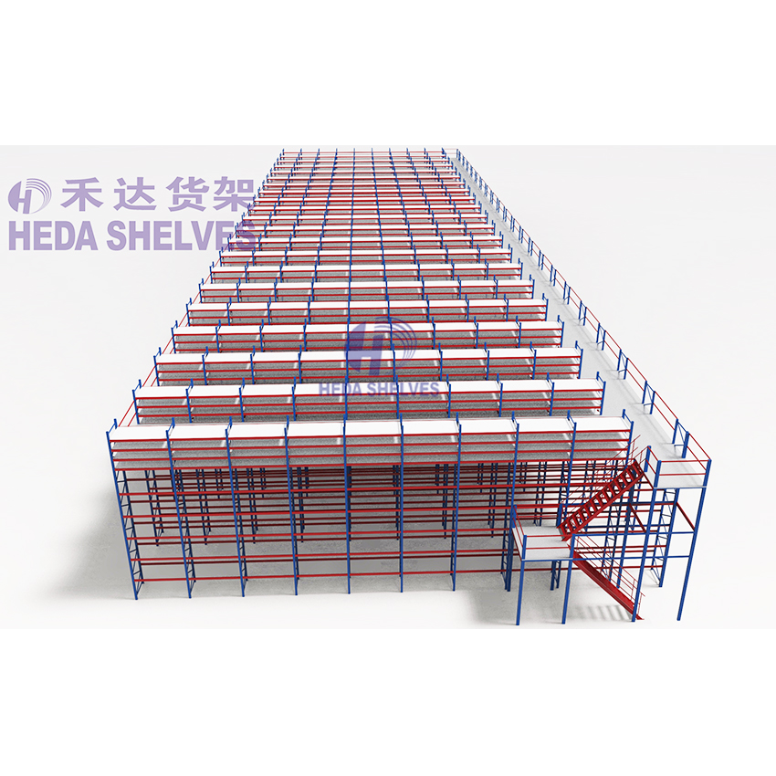 HEDA Mezzanine Rack H Steel Mezzanine Platform Big Span Heavy Duty Weight Capacity for Multi-Tier Warehouse Shelving and Storage