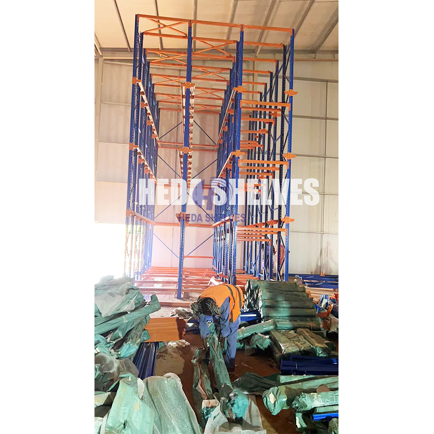 High-Capacity Drive-In Pallet Racking Storage System Drive-Thru Rack for LIFO Pallet Organization Drive in Racking Steel Units
