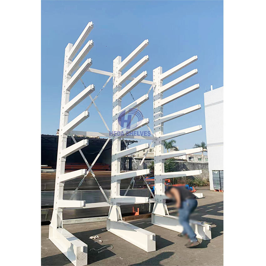 High Capacity Racking Warehouse Industrial Cantilever Rack System for Pipe and Lumber Storage with Adjustable Arms