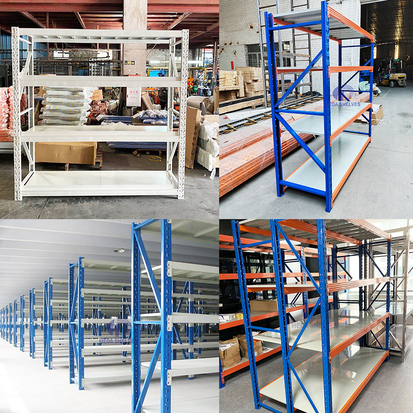 Heda Stacking Racks Metal 4 Layers Shelves Stacking Racks Storage Heavy Duty Boltless Racking Shelf for Warehouse Garage Shelves