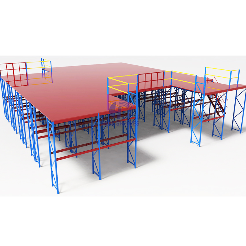 Multi-Tier Mezzanine Rack System Steel Mezzanine Platform Mezzanine Floor Racking System for Warehouse Storage Solutions