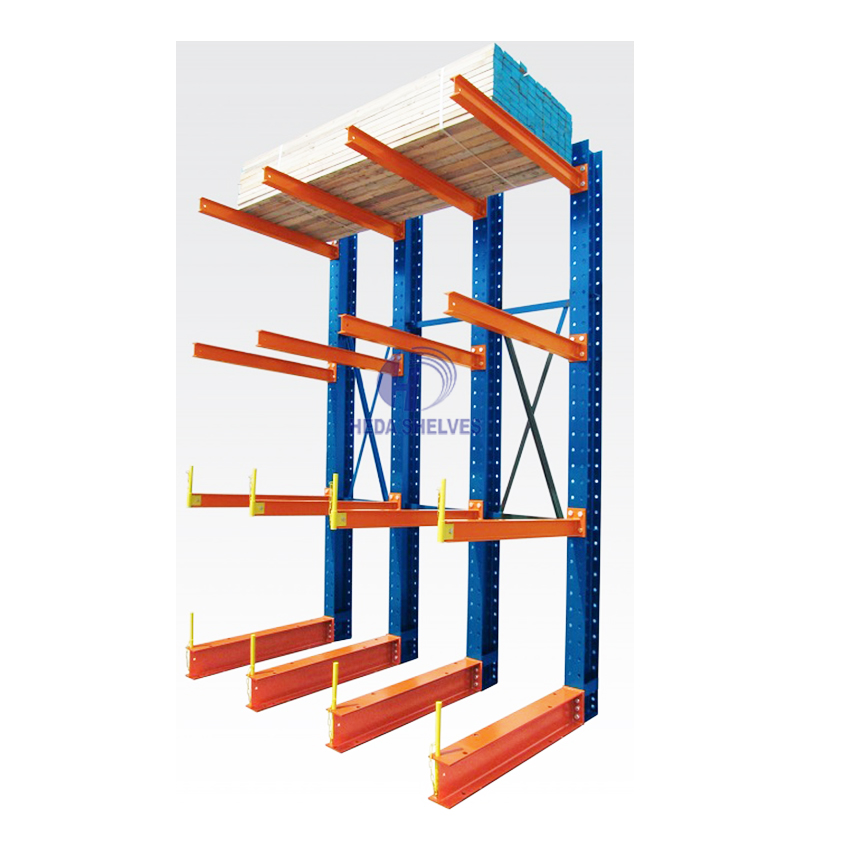 Single or Double Sided Cantilever Racking System Warehouse Storage Rack Cantilever Storage Rack for Pipe Lumber Storage