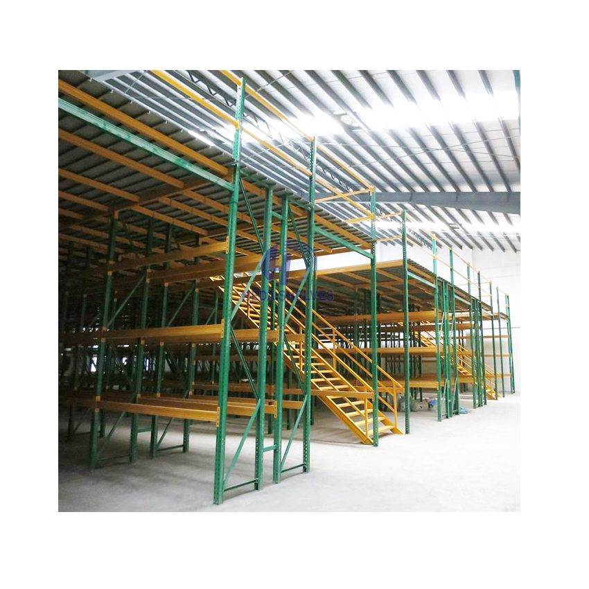Steel Structure Mezzanine Platform Big Span Heavy Duty Weight Capacity Mezzanine Racking System Steel Platform Warehouse