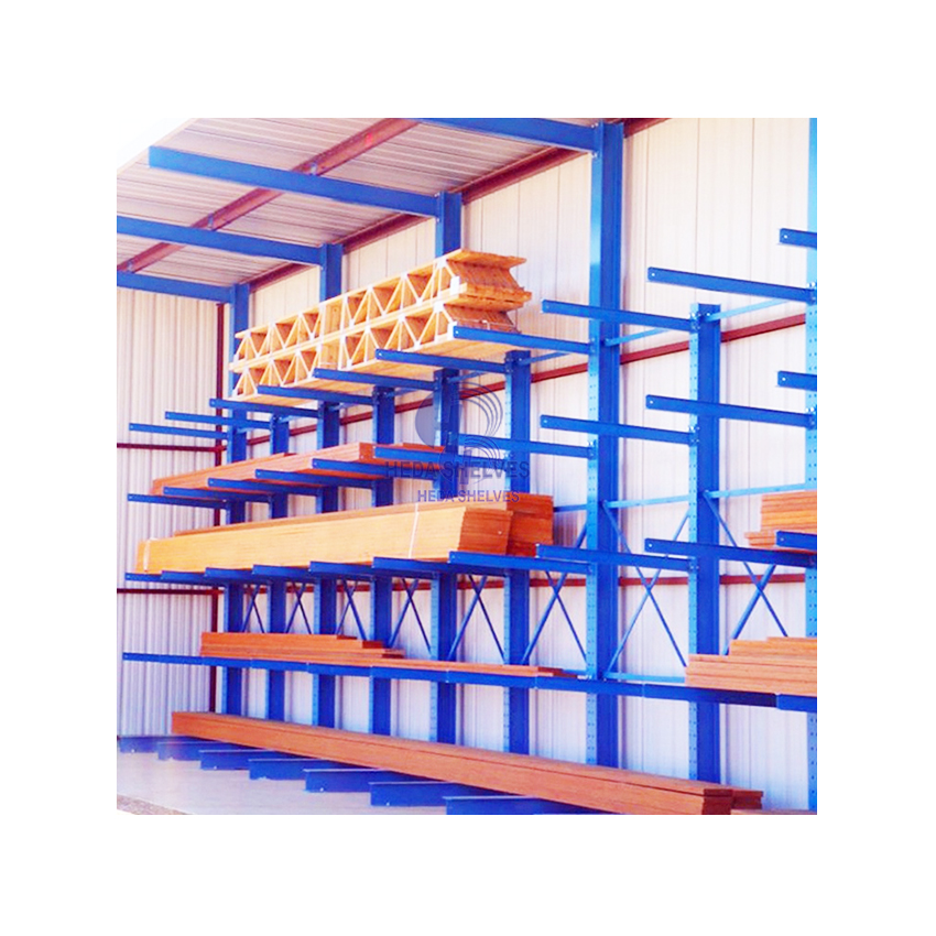 Industrial Cantilever Racking System Warehouse Storage Metal Pipes Lumber and Heavy Duty Long Items with Adjustable Arms