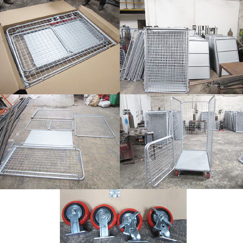 Heavy Duty Collapsible Wire Mesh Storage Cage with Wheels | Industrial Stackable Steel Warehouse Container