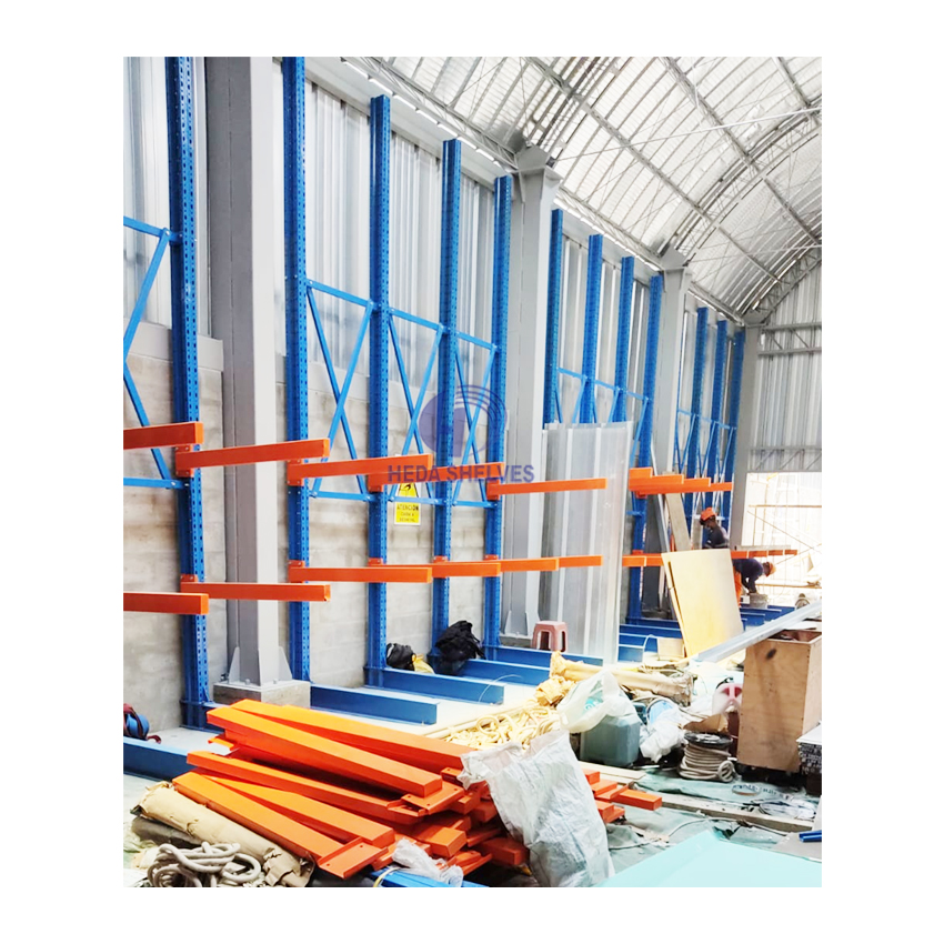 Heavy Duty Steel Beams Pipe Rack Warehouses Double Sided Cantilever Rack System for Safe and Efficient Storage Lumber