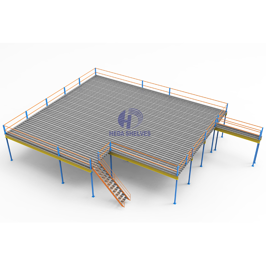 Adjustable Multi-Tier 2 Tier Mezzanine Racking System Steel Platform Mezzanine Floor Racking for Industrial Warehouse Storage