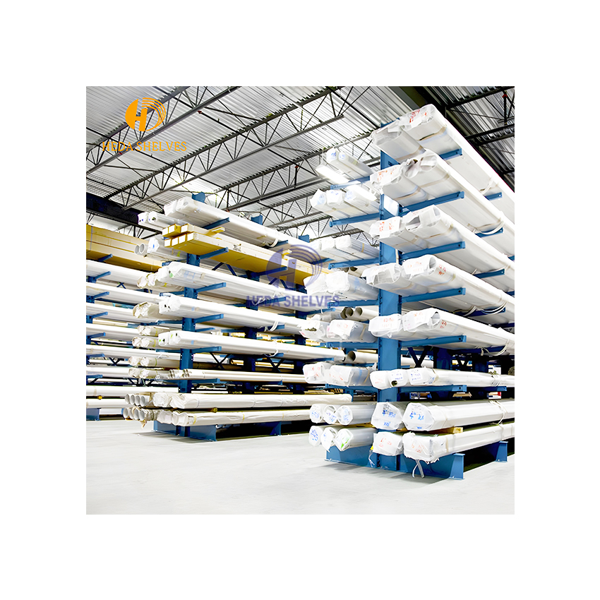 High Capacity Cantilever Racking System Warehouse Storage Lumber Steel Beams Pipes and Long Items with Durable Construction
