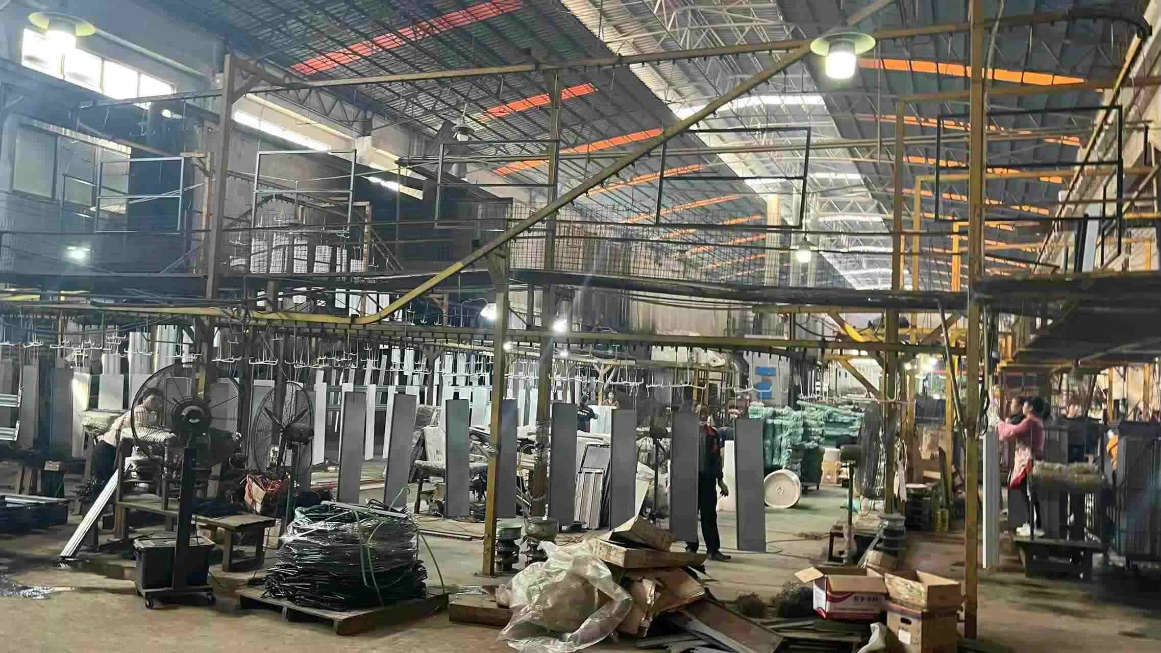 Powder coating line for warehouse racking corrosion protection