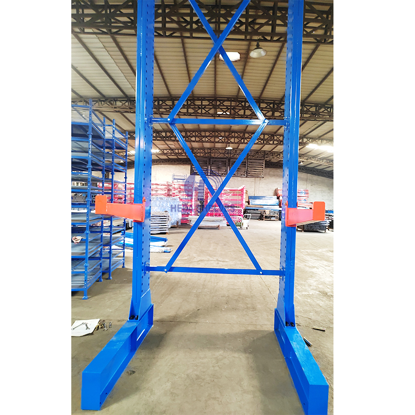 Warehouse Storage Racking Industrial Cantilever Rack System for Storing Long Items Like Lumber Metal Pipes and Steel Beams