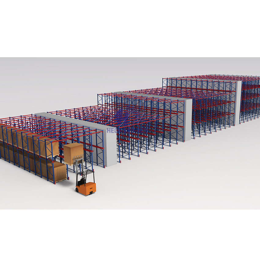 Industrial Drive-In Pallet Rack System High-Capacity Storage Drive in Racking with Adjustable Shelves LIFO Pallet for Warehouses