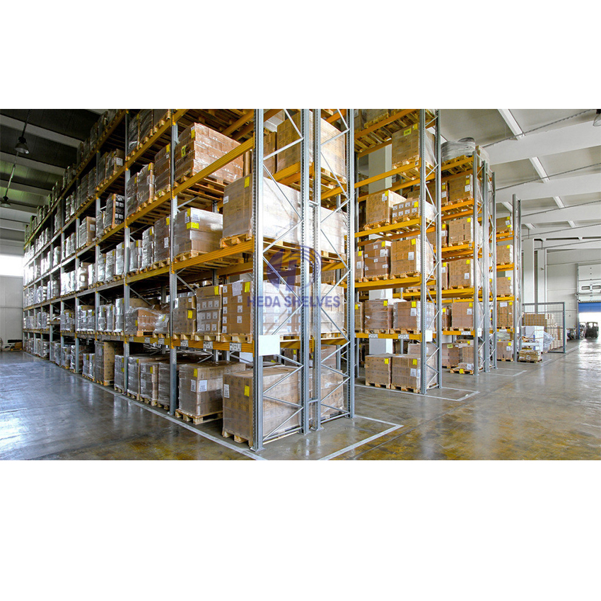 Steel Pallet Rack Industrial Pallet Racking System Warehouse Storage Selective Pallet Racking with Wire Decking and Safety Pins