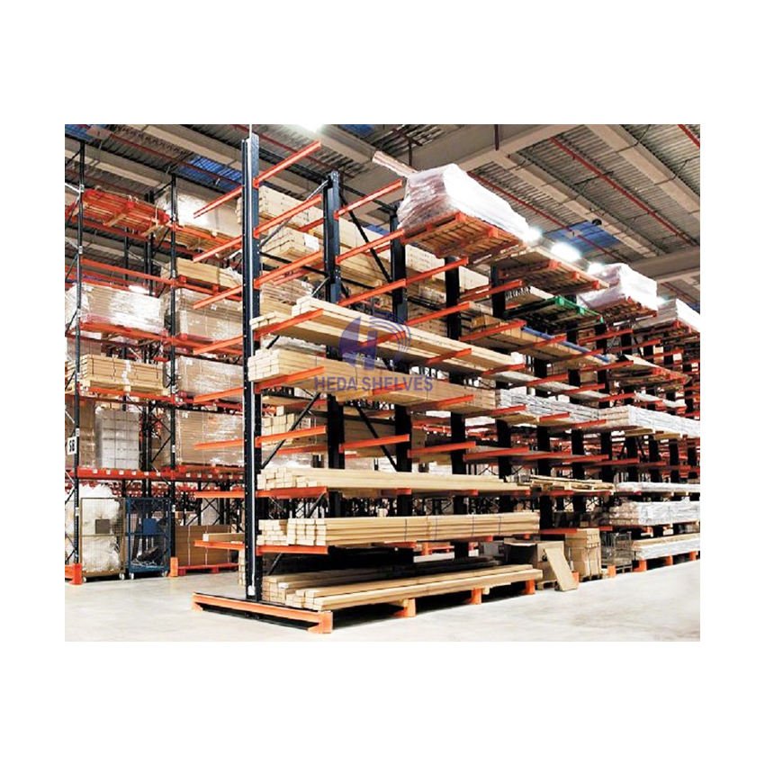 Heavy Duty Steel Beams Pipe Rack Warehouses Double Sided Cantilever Rack System for Safe and Efficient Storage Lumber