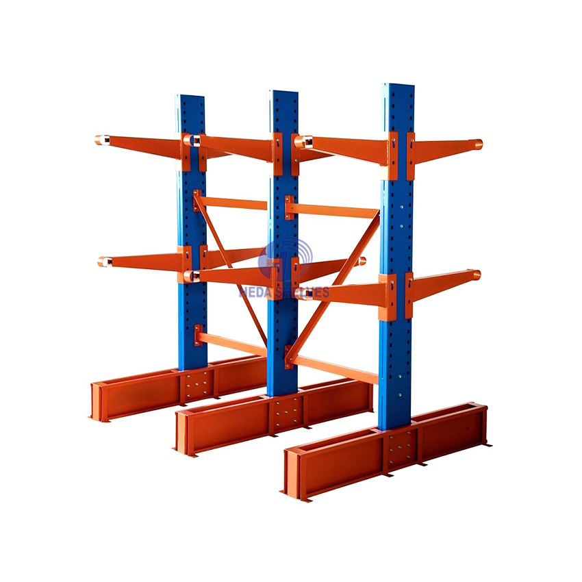 Adjustable Racking Arms Heavy Duty Cantilever Racks System Storage for Storing Long Bulky Items Metal Pipes Lumber Steel Beams