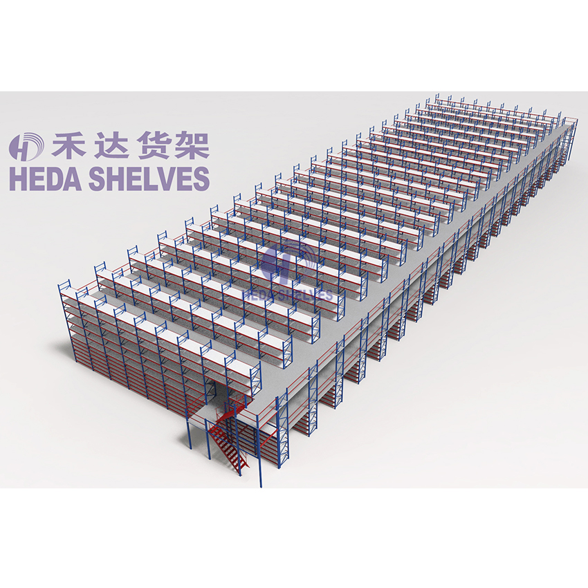 HEDA Multi-Tier Mezzanine Racking System H Steel Structure Mezzanine Platform for Warehouse Storage and Shelving Solutions