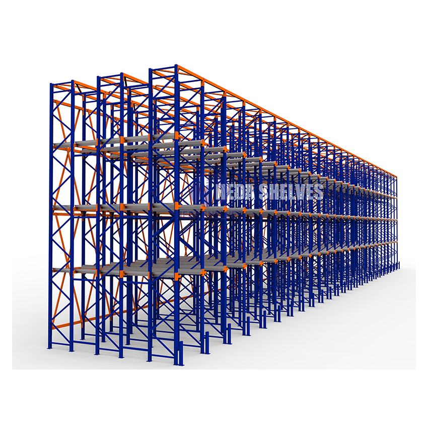Adjustable Drive-In Pallet Storage Rack System High-Capacity Warehouse Drive in Racking with LIFO Storage Method