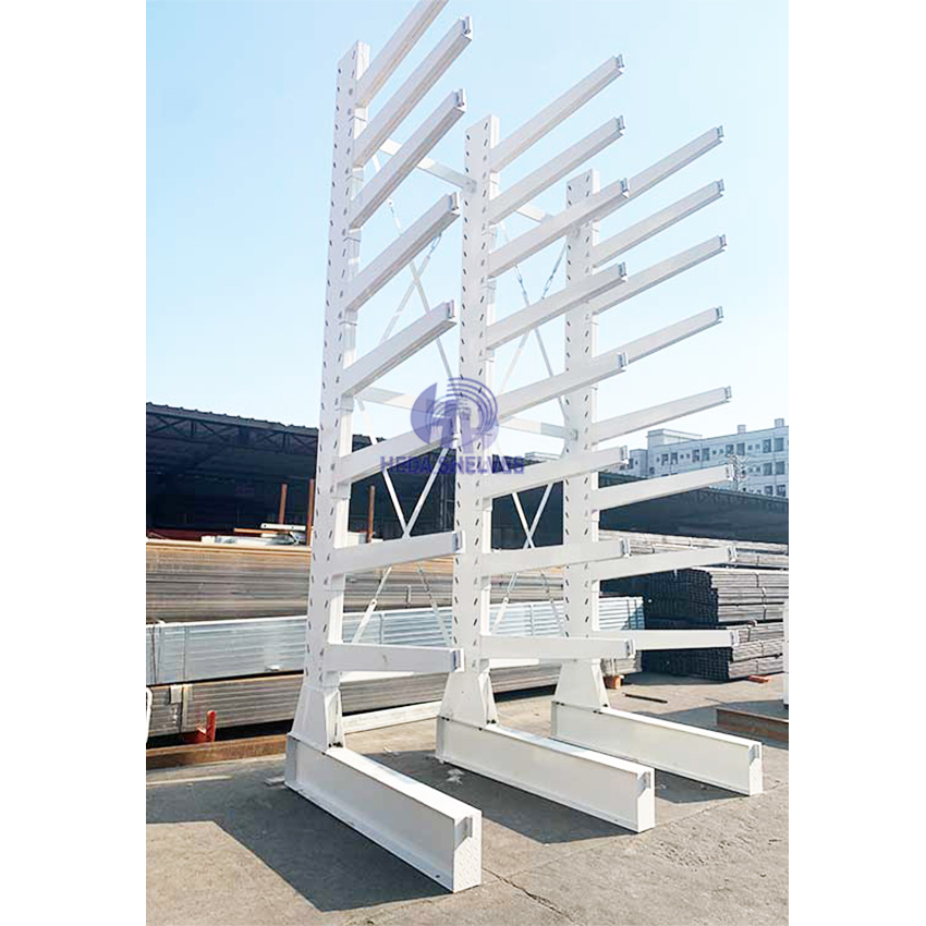 Industrial Cantilever Racking System Warehouse Storage Metal Pipes Lumber and Heavy Duty Long Items with Adjustable Arms