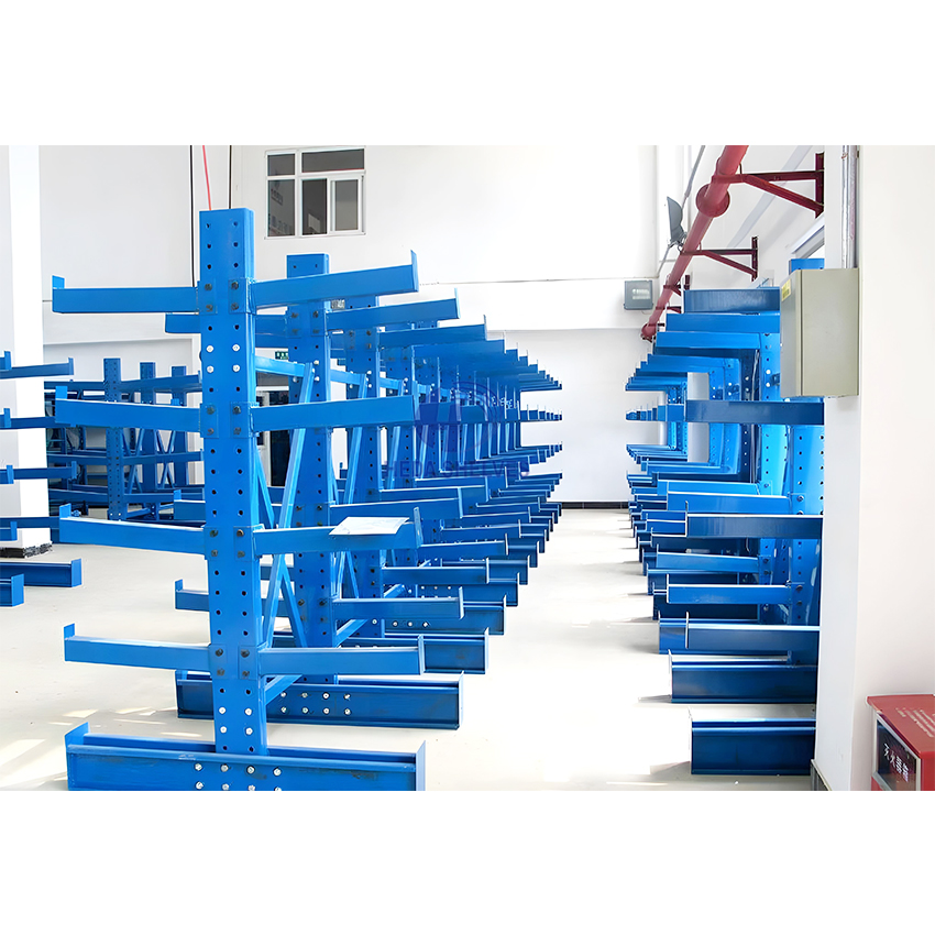 Storage Warehouse Heavy Duty Cantilever Rack System for Storing Long Items in Warehouse Including Metal Pipes Lumber Steel Beams