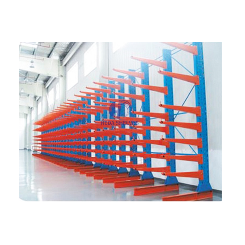 Cantilever Rack System Warehouse Industrial Storage Rack for Large and Bulky Items Lumber Steel Beams Metal Pipe Rack