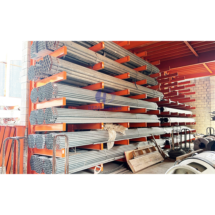 Adjustable Cantilever Racking System Warehouse Storage Rack of Pipes Lumber and Steel Beams High Capacity for Large Items