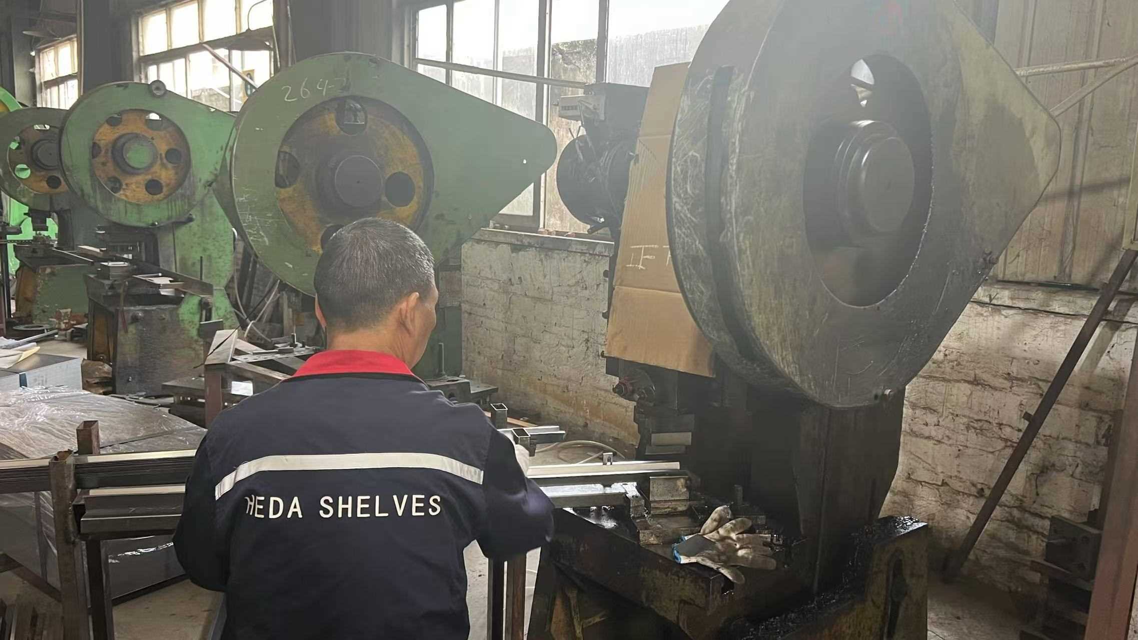 Metal stamping process for racking components