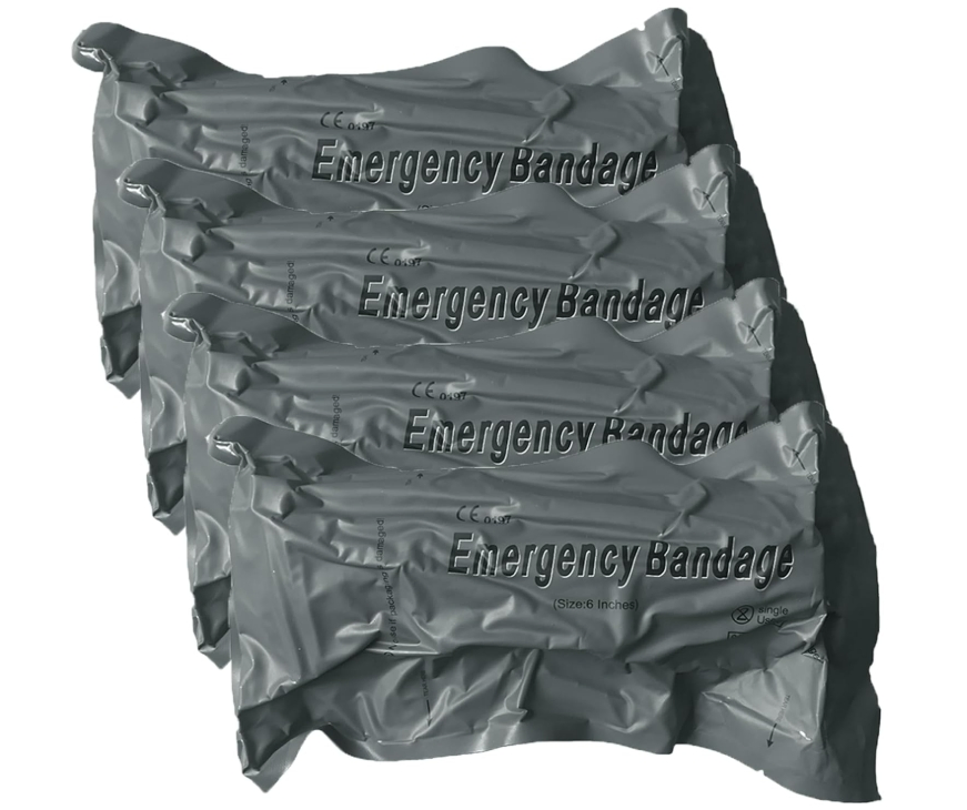 Israeli Emergency Bandage, 4" 6" Compression Bandage, Trauma Wound Dressing, Bleeding Control, Medical Trauma Kit, Combat Tactical First Aid Ifak Supplies