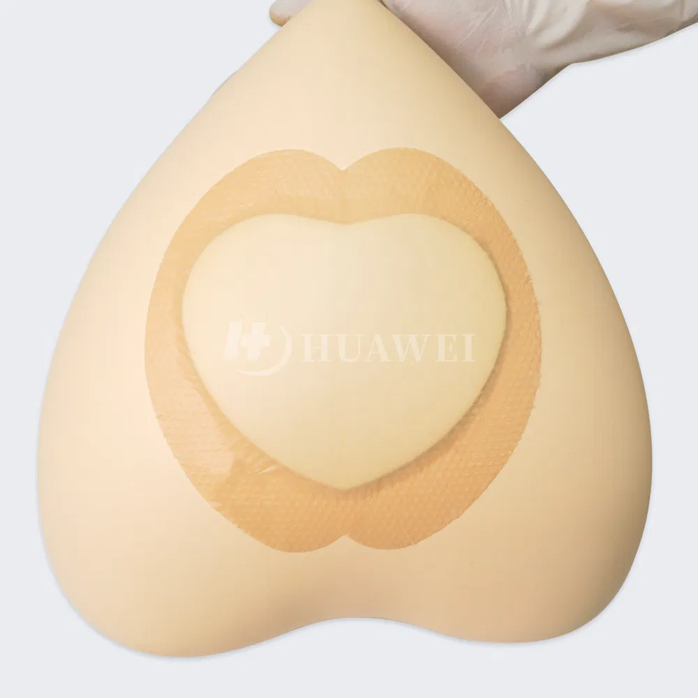 ضمادة رغوة سيليكون مقاومة للماء ذات حواف لاصقة لعلاج الجروح لل incision والضغط والقرحة السكرية مع شهادة CE وFDA