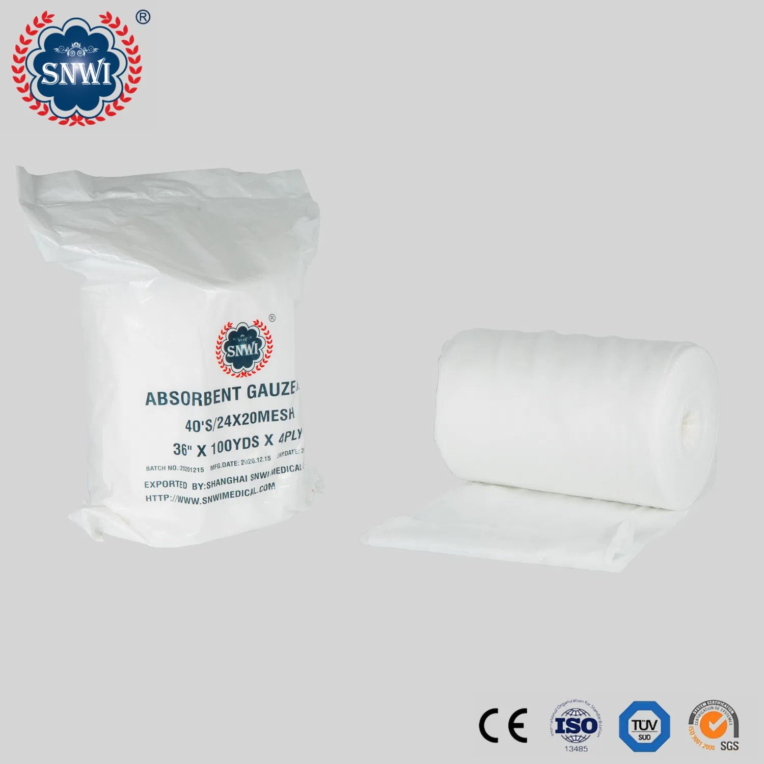بيع مباشر من المصنع ضمادة جراحية طبية إسعاف أولي 100%Cotton شاش ممتص رباط مثلث