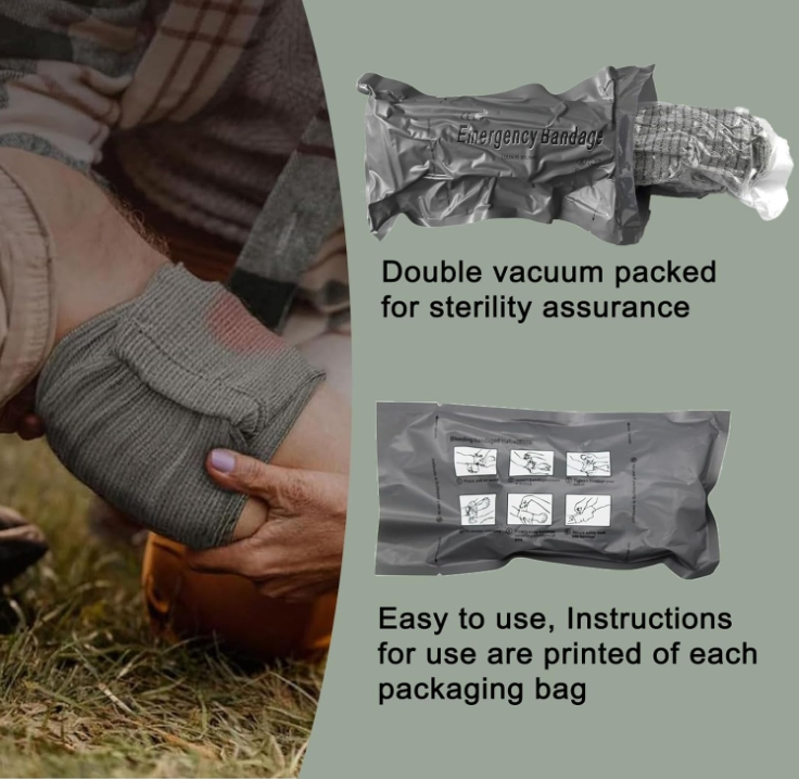Israeli Emergency Bandage, 4" 6" Compression Bandage, Trauma Wound Dressing, Bleeding Control, Medical Trauma Kit, Combat Tactical First Aid Ifak Supplies