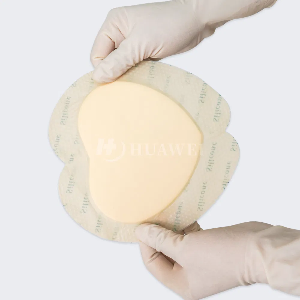 ضمادة رغوة سيليكون مقاومة للماء ذات حواف لاصقة لعلاج الجروح لل incision والضغط والقرحة السكرية مع شهادة CE وFDA