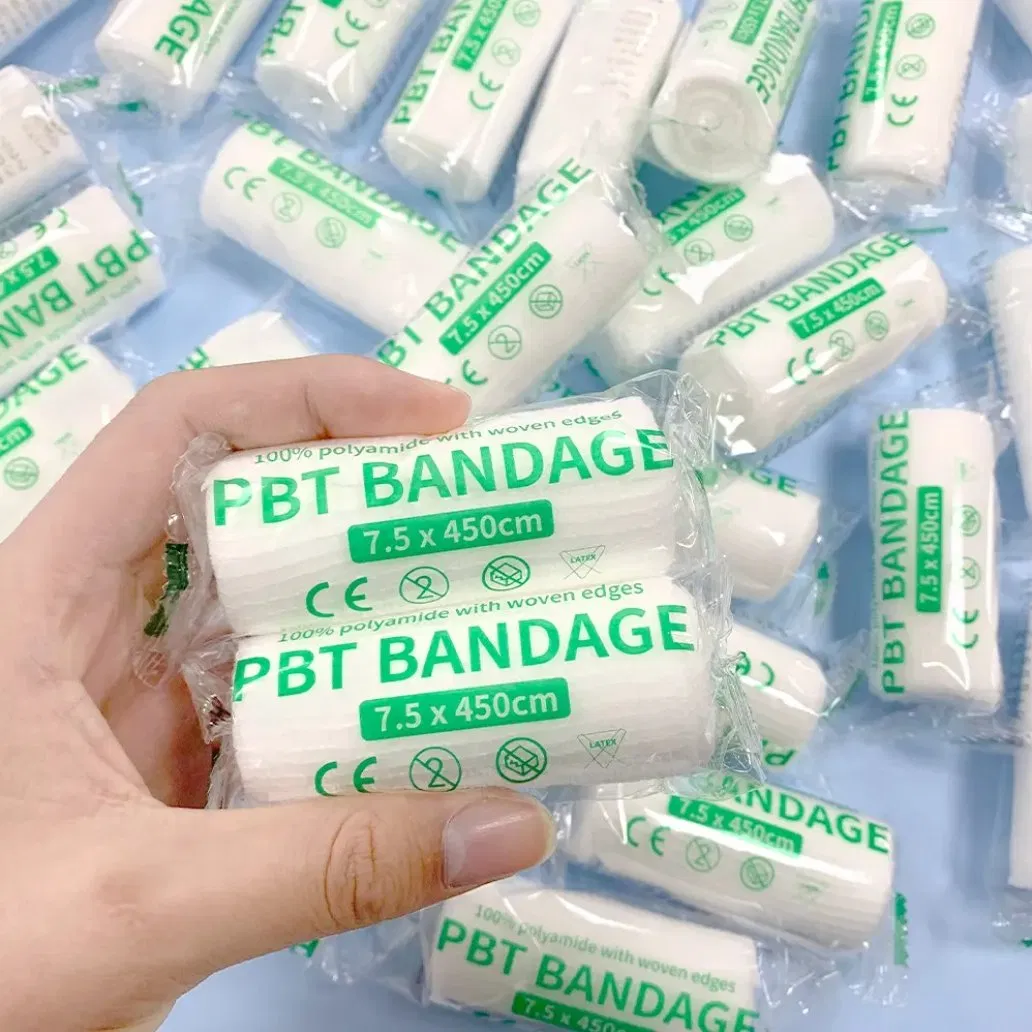 ضمادة مرنة من PBT إمدادات طبية ضمادة شاش متوافقة لعلاج الجروح رعاية طبية طارئة 10PCS/Lot 7.5cm X 4.5m قطن