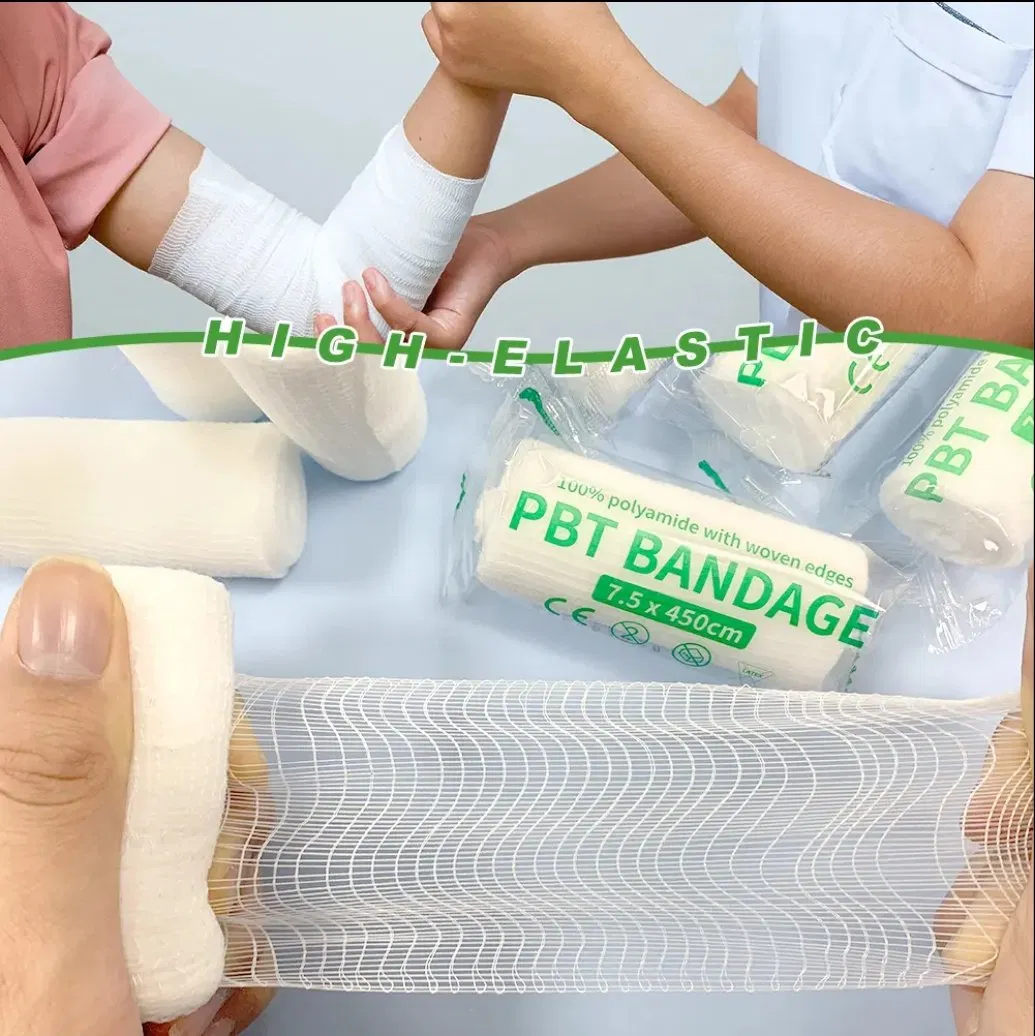 ضمادة مرنة من PBT للاستخدام مرة واحدة، شاش طبي لضمادات الجروح، رولات للعناية الطارئة، ضمادة لإنقاذ المصابين