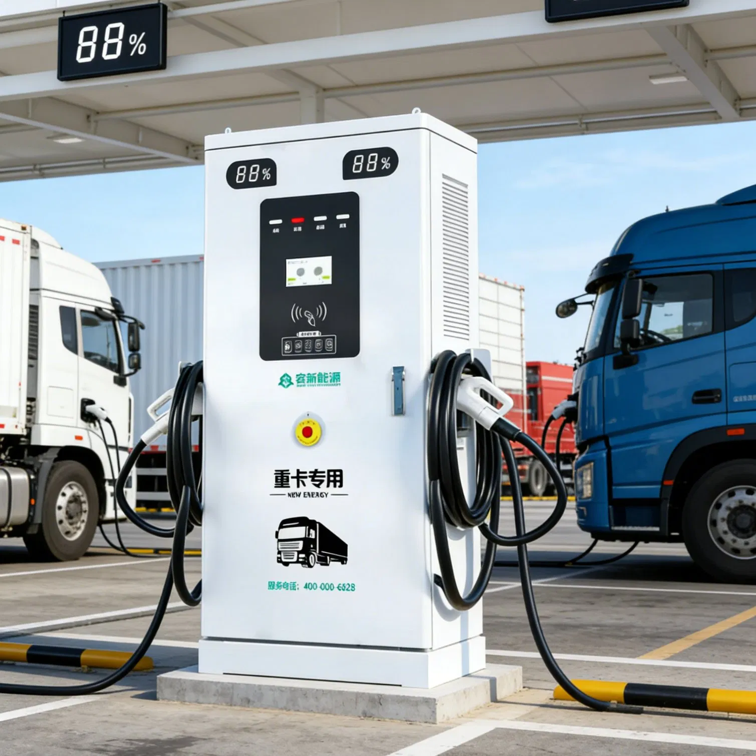 Dual Socket EV Charger European Workplace Charging Station